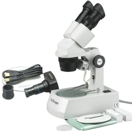 AmScope SE305-AZ-M Digital Binocular Stereo Microscope WF10x and WF20x Eyepieces 10X/20X/30X/60X Magnification 1X and 3X Obje