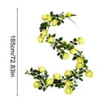thumbnail image 3 of Artificial Rose Vines for Wedding Decor, Realistic Plastic Rose Garland, Green, JKODE, 3 of 6