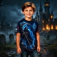 thumbnail image 2 of HNMKIU Boys Crew Neck Short Sleeve T Shirt Casual Summer Top With Print Halloween Style, 2 of 4
