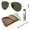 Polished Arista Gold Frame | Green Lens, variant on RB8089 AVIATOR TITANIUM POLARIZED Pilot Shaped Sunglasses for Men & Women - Includes Official Rayban Eyewear Kit - Ideal Formal & Casual Wear Sunglasses - Black Lens