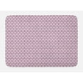 thumbnail image 1 of Abstract Bath Mat, Rhythmic Geometric Style Motifs Monochromatic Design on Plain Backdrop, Plush Bathroom Decor Mat with Non Slip Backing, 29.5" X 17.5", White and Pale Fuchsia, by Ambesonne, 1 of 2