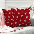 thumbnail image 3 of Valentine''s Day Pillow Covers 18x18 Inch Set of 2 Redwhite Hearts Decor Red Throw Pillow Covers Valentine''s Day Cushion Case Decoration for Sofa Couch, 3 of 6