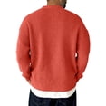 thumbnail image 3 of Havenx Crewneck Sweatshirt for Men Long Sleeve Knitted Shirts Solid Color Sweater Fall Thermal Loose Fit Outdoor Fashion Tops,Saffron L, 3 of 3
