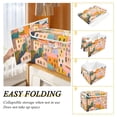 thumbnail image 2 of Yayeee Collapsible Storage Bin with Lid Fabric Closet Decorative Basket with Handles, Orange Cityscape Painting, 2 of 7