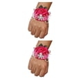 thumbnail image 4 of relayinert Bracelet Extensible Unique avec des Roses en Satin Faites à la Main pour un Look Élégant Facile à Porter N26 rose Rouge 2Set, 4 of 6