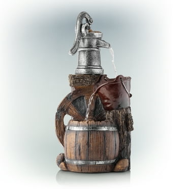 Alpine Corporation 24" Outdoor 3-Tier Old-Fashioned Pump Fountain