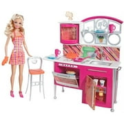 Barbie Stovetop to Tabletop Kitchen Furniture and Doll Play Set