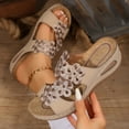thumbnail image 4 of Dakaela Women's Platform Wedges Sandals Comfort Strappy Flower Summer Slides Orthopedic Slip on Shoes, 4 of 7