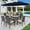 Navy Blue, variant on Alpha Joy 8-Piece Outdoor Patio Dining Set with 13 ft Umbrella, Rattan Chairs & Rectangle Table Set for 6, Beige Umbrella