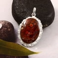 thumbnail image 2 of Owais Gems And Jewelry Elegant Oval Moss Agate Gemstone Silver Pendant – 82 Carats | Fashion Jewellery, 2 of 3