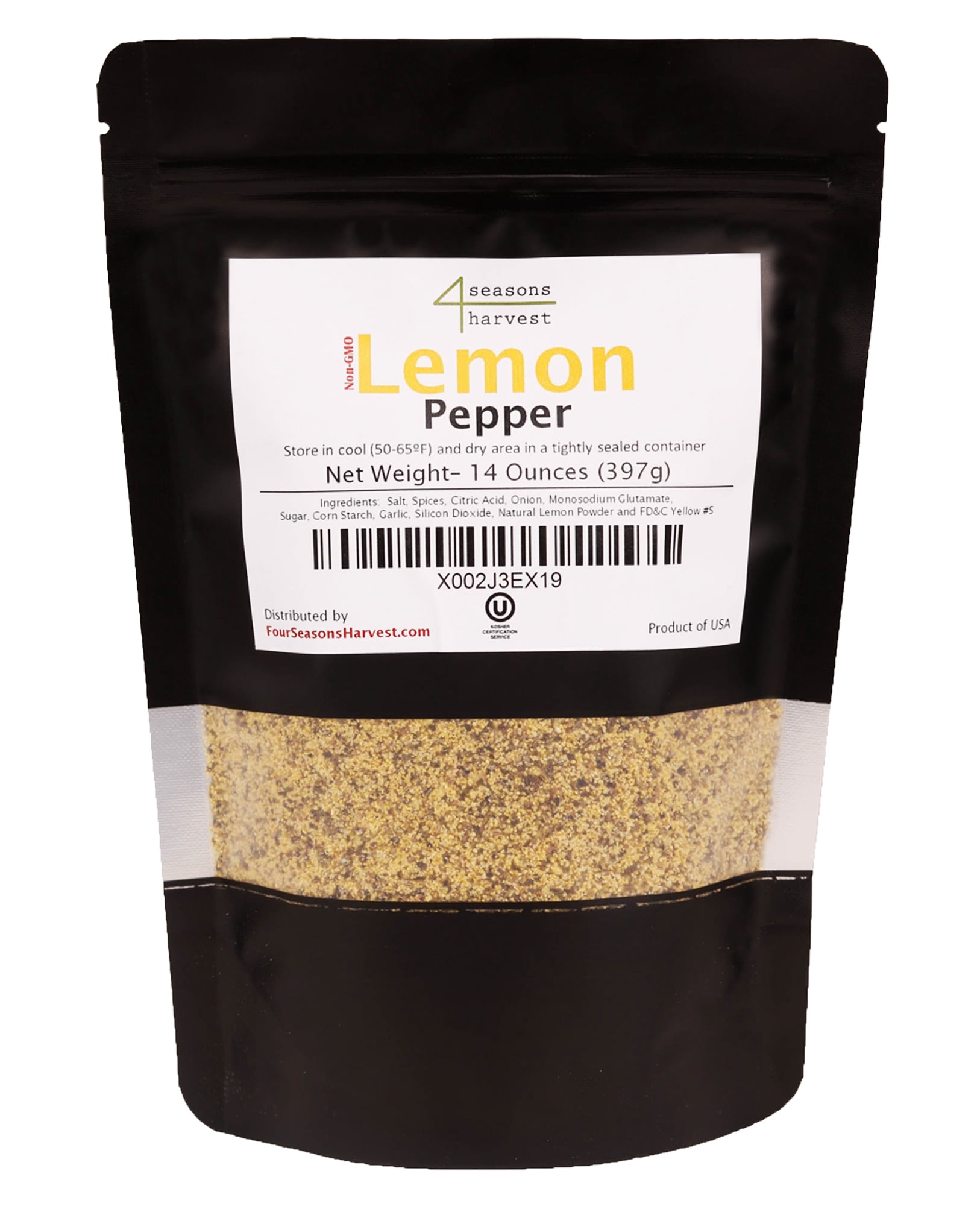 Four Seasons Harvest Lemon Pepper Seasoning (NonGMO & Kosher Certified