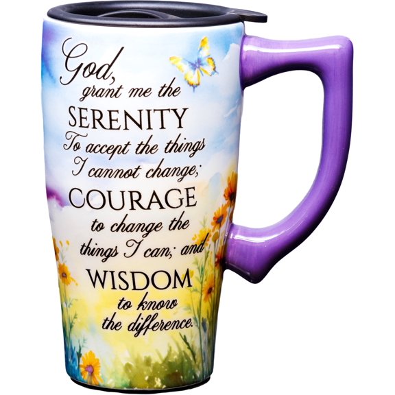 SERENITY PRAYER 18 OUNCE CERAMIC TRAVEL MUG