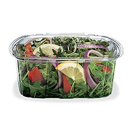 16 Ounce Plastic Lid - Placon TCS16, 16-Ounce Crystal Seal Tamper-Resistant Clear Container with Lid, Disposable Plastic Take Out Food Catering Containers with Matching Covers (50)