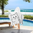 thumbnail image 3 of Yayeee Kids Hooded Towels Toddler Soft Absorbent Beach Bathing Wrap 50" x 23.5", Gray Cute Cat, 3 of 5