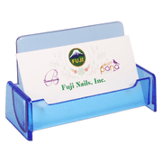 Beauticom Standard Style Business Card Holder Organizer Stand Display for Offices, Receptionist, Salons, and Businesses (Clear Blue, 1 Piece)