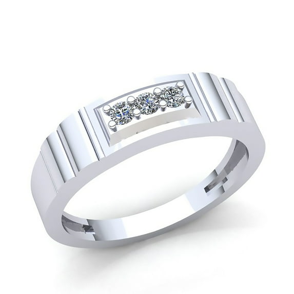 Natural 1.5ctw Round Cut Diamond Mens Classic 3 stone Anniversary Wedding Band Solid 14K Rose, White or Yellow Gold IJ SI2