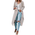 thumbnail image 5 of Xuanfei Women Solid Color Lapel Open Front Waterfall Long Sleeve Coat, 5 of 5