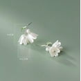 thumbnail image 2 of K-KED S925 Sterling Silver White Lily Flower Ear Earrings New, 2 of 6