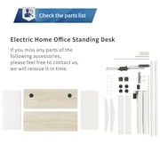 MXTARK 55 x 24 Stand Up Desk,Electric Height Adjustable Standing Desk,Adjustable Ergonomic Desk,Splice Board Home Office Computer Standing Table,White Frame + White+Maple Top