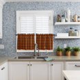 thumbnail image 6 of Half Window Curtain 36 Inches Long, Black Orange Plaid Window Treatment Curtain Drapes, Farmhouse Buffalo Check Gingham Small Tier Curtains for Bathroom Over Sink, 27.5"x36", 2 Panels, 6 of 7