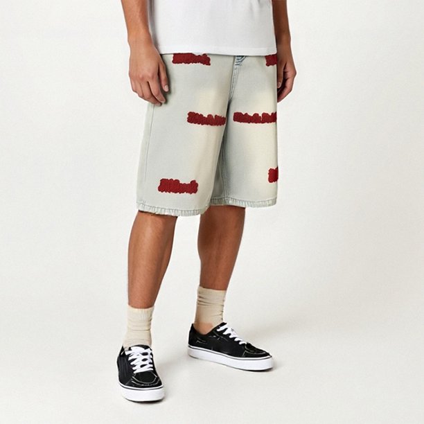 WILLBEST Pantalones Mujer Pantalones Cortos de Mezclilla Bordados para Hombre, Casuales, Cómodos, de Verano, Transpirables, Ligeros, Versátiles, para Deportes Al Aire Libre, Relajación y Moda. Chica