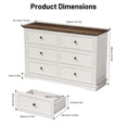thumbnail image 6 of IDEALSOUL White Dresser 6 Drawer Dresser for bedroom, Wood Storage Cabinet for Living Room, 6 of 13