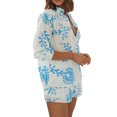thumbnail image 5 of Liacowi Women Casual 2 Pcs Tracksuit Outfits Half Sleeve Button Down Shirt and Elastic High Waist Shorts Set Streetwear, 5 of 7