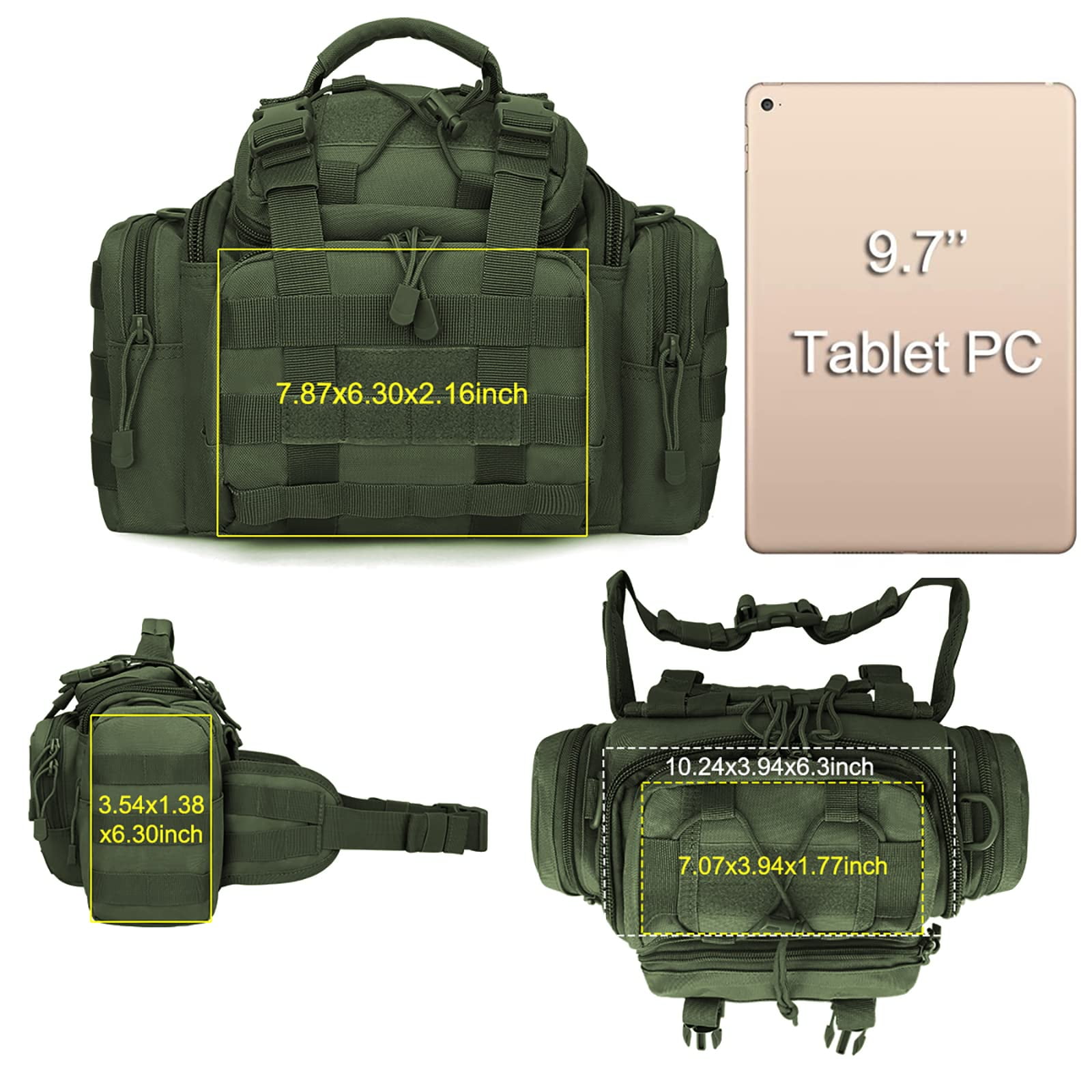 G4Free Sport Outdoor Waist Pack Sling Bag Hiking Fanny Pack Fishing Gear Crossbody Travel Bag