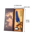 thumbnail image 3 of WWV Vintage Quill Dip Pen Set Glass Feather Pen with 15ml Ink 5 Nibs Brass Base and Letter Opener Calligraphy Writing Gift Set for Women and Men, 3 of 3