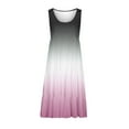 thumbnail image 5 of Womens Fashion Holiday Summer Round Neck Gradient Print Sleeveless Party Beach Dress, 5 of 6
