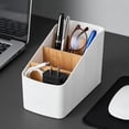 thumbnail image 3 of Remote Control Holder for Table, 3-Compartment Desk Organizer for Remote Controls, Pens, Keys, Phone and Makeup, 3 of 7