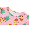 thumbnail image 2 of Topgal Rib Knit Pajama for Little Girls Toddler Snug Fit Pink Pineapple Sleepwear Pjs Set Size 6, 2 of 7