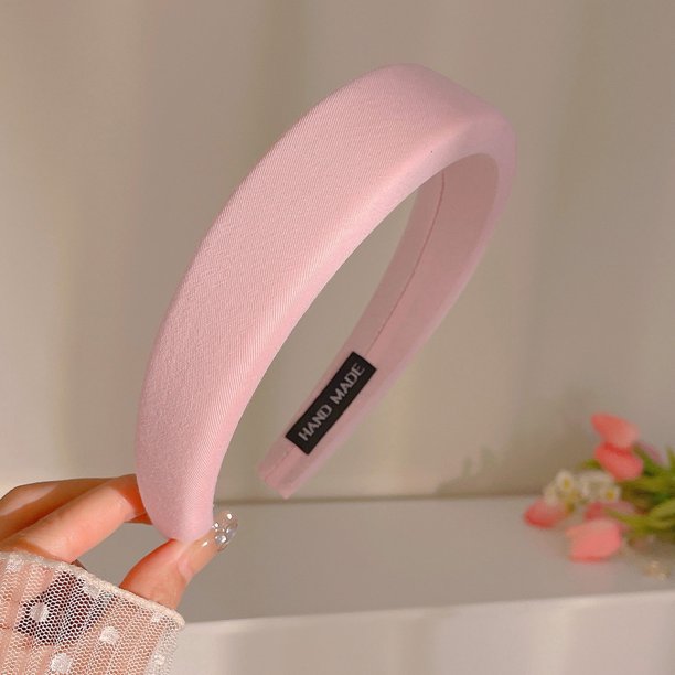 Diadema plisada sencilla para mujer, diadema de alta gama, diadema fina de satén para verano, accesorios para el cabello con sello para lavar el rostro