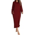 thumbnail image 3 of Bebetter Women's Long Robe: Hooded Bathrobe with Zipper Up Duster, Full-Length Solid Color_Special Gift, 3 of 5
