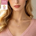 thumbnail image 3 of FindChic Birthstone Necklaces for Women, 14K Gold Plated Butterfly Pendant Necklace Synthetic Pink Tourmaline Necklace Birthday Anniversary Jewelry Gifts for Mother Wife Grandma, 3 of 10
