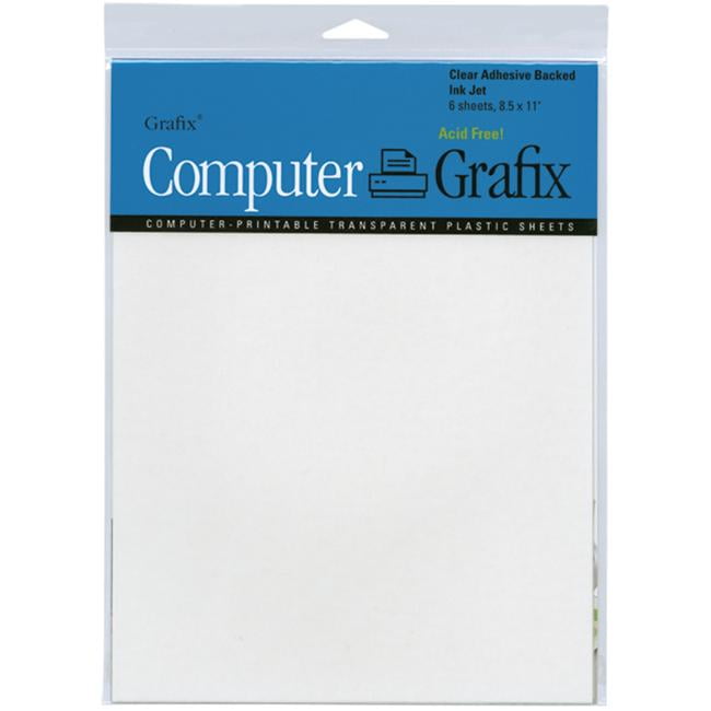 Grafix Lot De 6 Films Adhésifs Pour Jet D'encre, 21,6 X 27,9 Cm