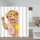 thumbnail image 3 of Yhmxh Cortina de ducha estampada de poliéster, resistente al moho, para baño y como separador de ambientes, 150 x 180 cm., 3 of 3
