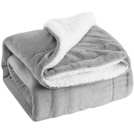 Light Grey Plush Sherpa 50x60 Soft Gray Throw Blanket - Walmart.com ...