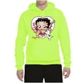 thumbnail image 2 of Wild Bobby, Betty Boop Heart Blowing Kiss Dog Betty Boop Unisex Hoodie Sweatshirt, Safety Green, Medium, 2 of 5