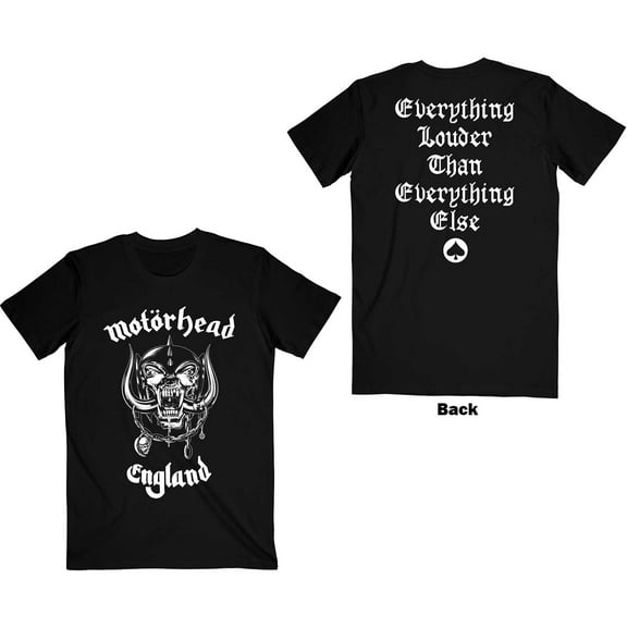 Men's Motorhead Classic White England Logo T-shirt Small Black