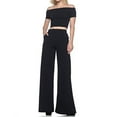 thumbnail image 3 of REALiKUN Women Casual Wide Leg Pants High Waisted Business Work Casual Pants Loose Flowy Beach Palazzo Pants Black 3XL, 3 of 4