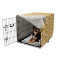 thumbnail image 2 of Floral Dog Crate Cover, Modern Composition of Botanical Circles Berries Branches Concept Art, Easy to Use Pet Kennel Cover for Medium Large Dogs, 35" x 23" x 27", Amber and Blue Grey, by Ambesonne, 2 of 6