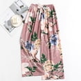 thumbnail image 2 of Soyumi Womens Lounge Pants, Comfy Sleepwear Wide Leg Pajama Pants Bow Print Soft Cotton Yoga Pants Y2K Pajamas Casual Loungewear Winter Warm Elastic Waist Pants for Women, Blue, 2 of 3