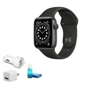 Apple Watch Series 6 (GPS, 40 mm, bracelet sport noir) - Kit avec adaptateur USB (boîte neuve ouverte)