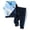 Blue, variant on Boys Outfits Patchwork Print Hooded Long Sleeve Hoodie And Jogger Pants 2 Piece Daily Wear Boys' Clothing Sets Size 9-12 Months