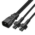 thumbnail image 2 of Strhowill 0.32M/1FT C14 TO Dual C5 Y Splitter Power Plug Cord,Dual C5 round hole female 3-hole interface IEC320 C14 plug converter cable ,C14 TO C5&C5, 2 of 5