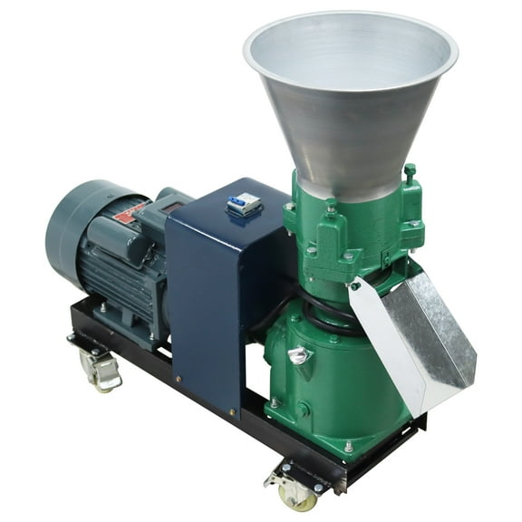 220V Animal Feed Pellet Mill Machine 4mm Feed Pelletizer 3 Head Rollers 265-330LBS/H