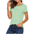 thumbnail image 3 of SROBPTY Womens T-Shirts Fashion Print Crew Neck Short Sleeve Lightweight Summer Tops for Everyday Use, 3 of 5