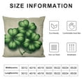 thumbnail image 5 of Leisuo St Patrick's Day Lucky Charm Shamrocks Four Leaf Clovers Cream Burlap Throw Pillow Cover Cushion Case Sofa Decorative Oblong, 5 of 5