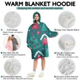 thumbnail image 5 of Wearable Oversized Blanket,Dark Green Christmas Tree and House Pattern Wearable Blanket Hoodie for Adults,Cozy Hooded Blankets with Super Pockets,Super Warm Fuzzy Pullover for Women & Men, 5 of 6
